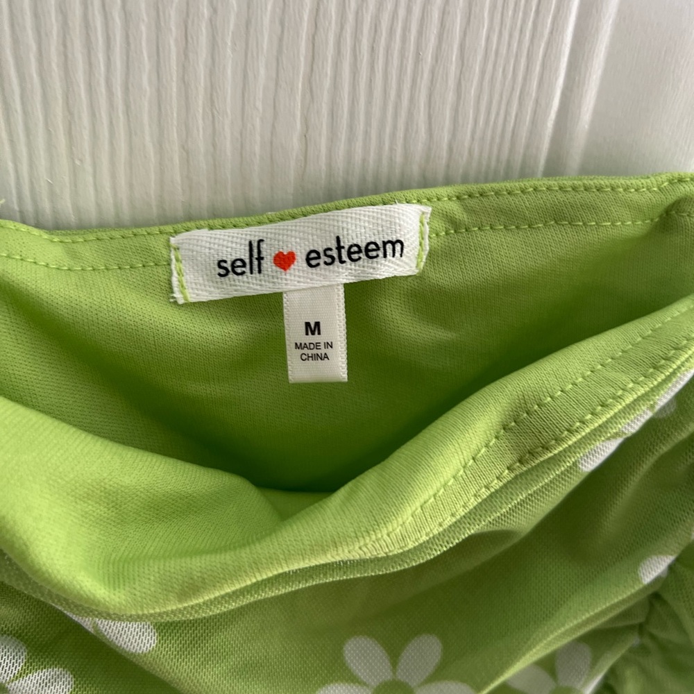 Green flowered crop top